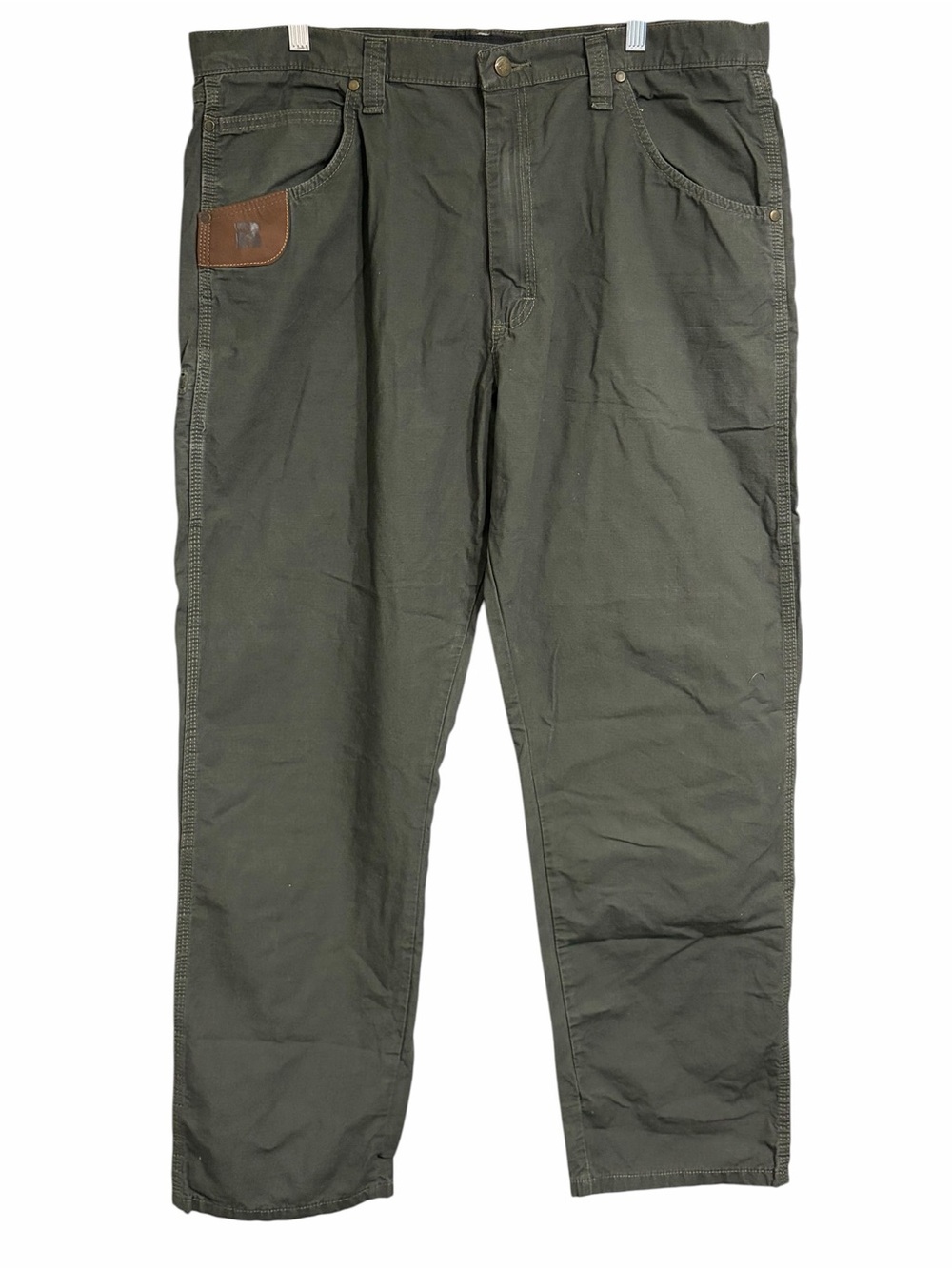 Wrangler Men's Olive Green Canvas Work Pants